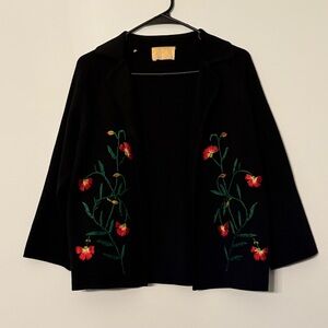 🌹 Alberto Imports Vintage Italian Embroidered Beaded Sweater | Made in Italy